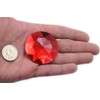 Allstarco 50mm (2") Large Red Ruby Round Flat Back Acrylic