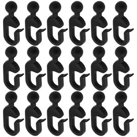 Create idea 50pcs 18x40mm Plastic Hooks for Gazebo Curtains and Mosquito Net Black