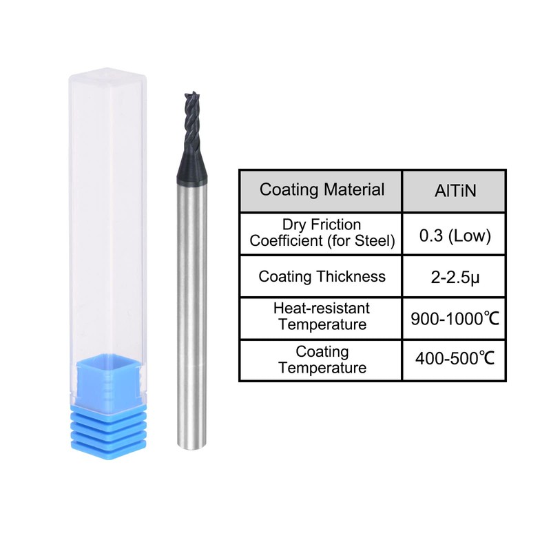 sourcing map Square Nose End Mill, 2mm Tip Dia Solid