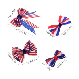 Mikinona 8pcs American Flag Hairpin Memorial Day Hair Bows Independence Day Large Bow Single Hair Clips Bow Hair Clip Patriotic Accessories for Women Independence Day Hair Bow Clips