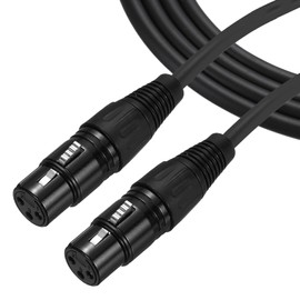 MECCANIXITY 2Pcs 3-Pin XLR Female to Female Mic Cable 3 ft XLR Female to Female Adapter Microphone Cable for Stage Studio Cable
