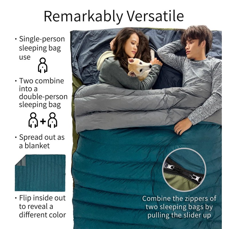 Litume 565g, 5-15°C Combinable Down Sleeping Bag, Lightweight, Packable Sleeping