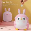Piggy Bank Cartoon Cute Penguin Shape Pink Large Capacity Coin
