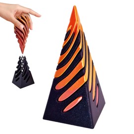 Impossible Cone, Impossible Pyramid Passage Sculpture, Cone Gear Spinner Fidget Toy, Egyptian Pyramid Decorative Statue, 3D Printed Spiral Cone Toy, Pyramid Passthrough Sculpture