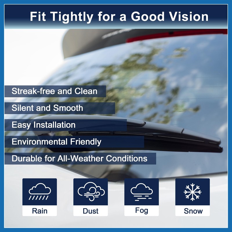 A ABSOPRO Rear Windshield Wiper Blade Arm Set for Ford