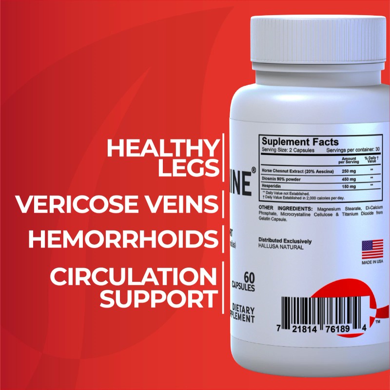 Hallusa Natural Hallosmine EXTRA Diosmin Circulation Support Hesperedin + Horse