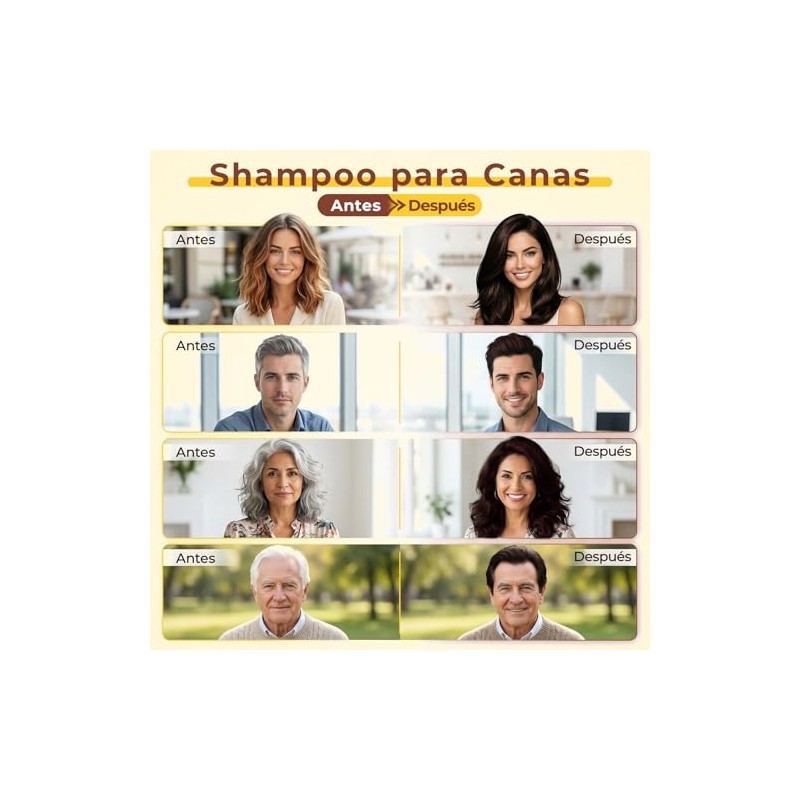 Hair Dye Shampoo Darkbrown Tinte Cubrir Canas Semi Permanent Color