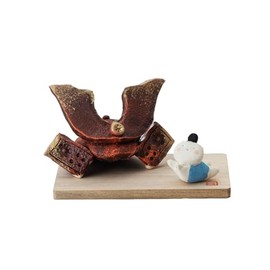 Craftsman House Tango Festival Doll Compact Mini Palm Size Pottery Lucky Charm [Helmet and Lying Child]