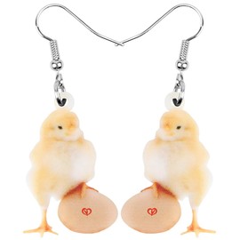 NEWEI Cute Chicken Earrings Charms Acrylic Chicken Gifts Farm Animals Jewellery for Women, Acrylic, No Gemstone