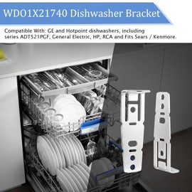 Methuker 2 Pcs Dishwasher Mounting Bracket WD01X21740 with 4 Screws,Compatible with GE Dishwasher mounting Bracket