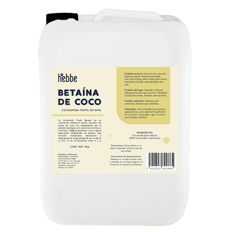 Hebbe - Cocamidopropil Betaína, Espumante y Suavizante para Cosméticos, 5000