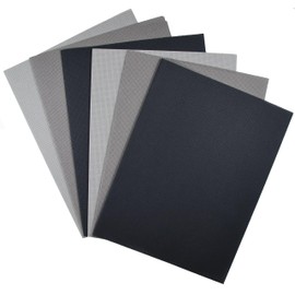 KCS 6 piezas de tela de punto de cruz de algodón aida de 12 x 18 pulgadas (30 x 45 cm) de 14CT (Gris medio+Gris oscuro+Negro)