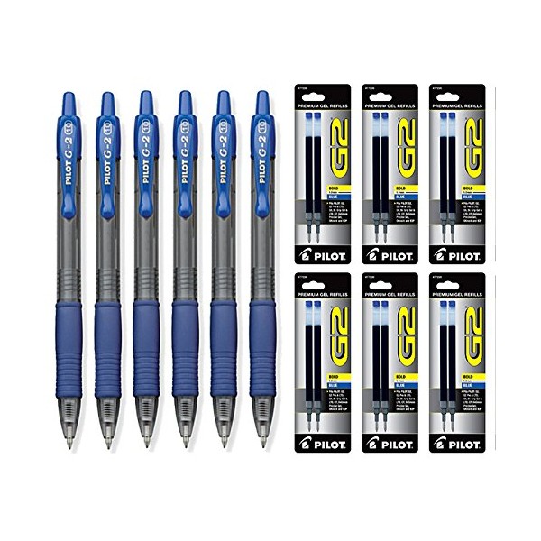 Pilot G2 Retractable Premium Gel Ink Roller Ball Bold, Blue