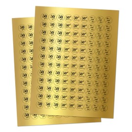 Gold Foil 50th Anniversary Kisses Stickers, (Set of 216) Chocolate Drops Labels Stickers for 50th Wedding Anniversary, Hershey's Kisses Party Favors Decor