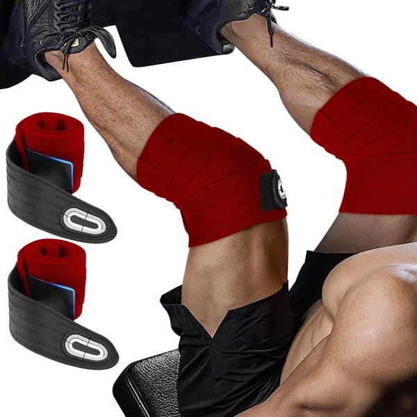 Jaffick Knee Wraps for Weightlifting (Pair) – 70" Double-Layer Reinforced