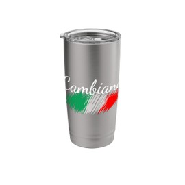 Cambiano Italy Flag Italia Souvenir Gift Matching Italian Stainless Steel Insulated Tumbler