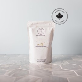 Bathorium Milk Mineral Bath Soak, Made with Coconut, Dead Sea Salt & Vanilla Bean CO2, Ideal for Hydration, pH Balanced Coconut Scented Bath Soak for Women, Approximately 5 Baths, 23 oz