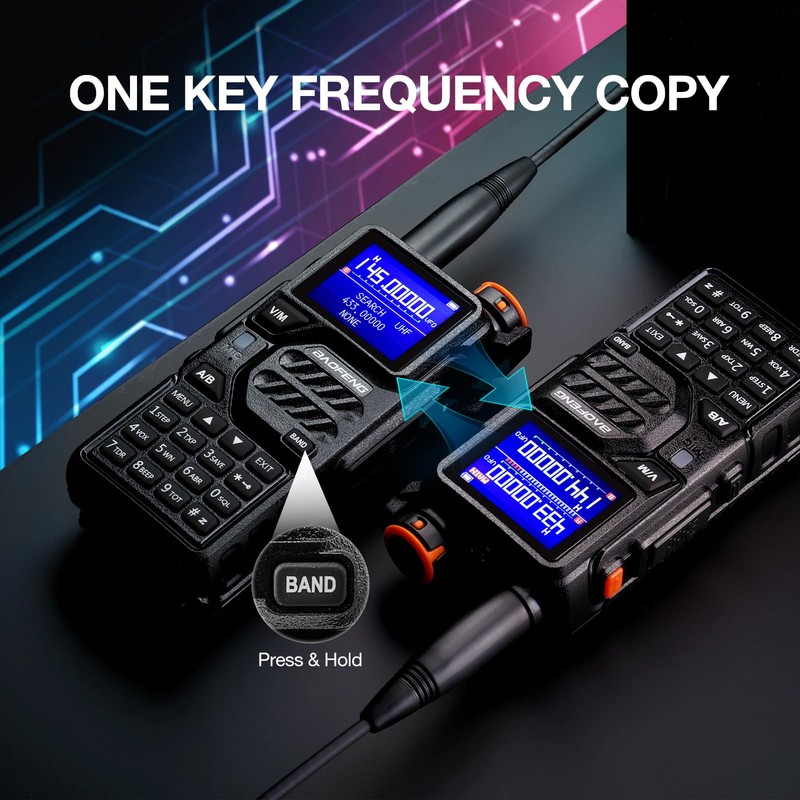 BAOFENG K5PLUS Tri-Band Ham Radio Long Range, UHF VHF 1.25M