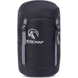 REDCAMP 27L Nylon Compression Stuff Sack for Sleeping Bag, Lightweight Compact Compression Bag for Travelling Hiking Outdoor Backpacking Camping,Black L