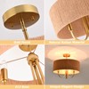 Maxax 3-Lights Rattan Ceiling Light Fixtures Boho Farmhouse Chandelier, 17.7"