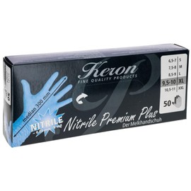 Keron Premium Plus Nitrile Size XXL 8 mil Disposable Hs, Pack of 50, Blue Unpud