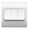 Mk K4783WHI 10A 3-Gang Single Pole 2-Way Wide Plateswtch