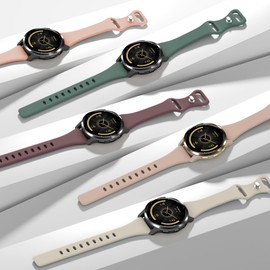 Huadea 18mm Slim Silicone Watch Bands Compatible with Garmin Venu 3s 41mm/Venu 2s/Vivoactive 4s/Vivomove 3s/Forerunner 255s 265s, Quick Release Thin Soft Sport Strap for Women Men (4 Pack)