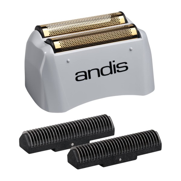 Andis 17155, Pro Shaver Replacement Foil & Cutter - Compatibles With Andis Models, Super Soft Gold Titanium Cutters - For Close Cutting, Smooth Shaving, No Bumps/Irritation, Zero Finish – Gray