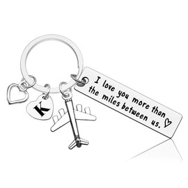 Vadaka Couple Anniversary Keychain for Boyfriend Girlfriend Letter A-Z Keychain Long Distance Relationship Gift Keychain