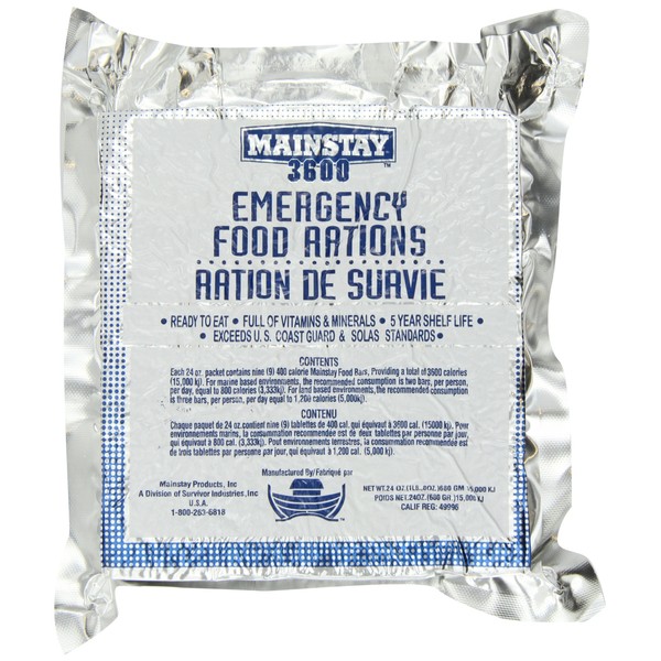 Mainstay Emergency Food Rations - Case of 10 Packs