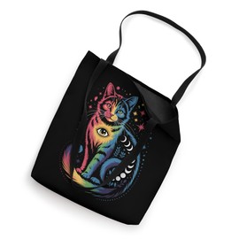 Cat Rainbow Mystical Feline Universe Pet Lover Graphic Tote Bag