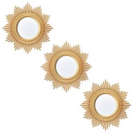 Small Wall Mirrors Decorative Living Room Set of 3 | Gold Round Mirrors for Wall Decor Bedroom | Circle Mirror Wall Decor | Decorative Mirrors Home Accessories