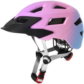 AUMENTAR Kids Bike Helmet for Ages 3-5-8-14 Years, Adjustable Kids Cycling Helmet with Visor, CPSC/CE Certified Children Boys Girls Helmets for Bicycle Scooter Skate Gradient Purple 48-52cm