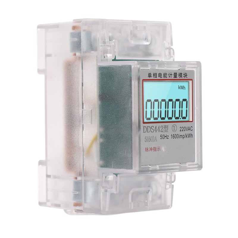 Smart Energy Meter LCD Display Power Consumption Monitor Single Phase