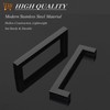 Probrico (6 Pack) Square Black Cabinet Handles 5 Inch(128mm) Hole