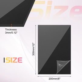 sourcing map Acrylic Sheets 12x8 Inch Acrylic Panel 1/8 Inch-3mm Plastic Board for Picture Frames Sign Holders DIY Display Projects Craft, Clear Black