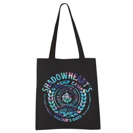 VAMSII Shadowheart's Tote - Canvas Cosmetic Tote Bag, Medium, Water Resistant, Zipper Closure, 15.74"L x 13.78"W, Adult Women, 12+