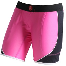 Cramer Women's Crossover Softball Compression Sliding Shorts with Foam Padding, Low-Rise 5 Inch Inseam, Support Prevents Chaffing and Injury During Activity, Pink/Black, 2X-Large