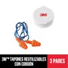 3M - Tapón auditivo reutilizable con cable en T