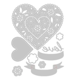 Sizzix Thinlits Die Set 10PK Doily Heart by Jennifer Ogborn | 666017 | Chapter 4 2022