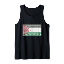 Palestine Flag Tatreez Cross Stitch Pattern Traditional Tank Top