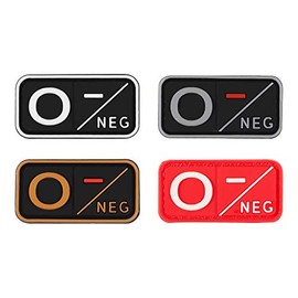 D-FLIFE Blood Type Patch Kit 3D PVC A+ B+ AB+ O+ Positive A- B- AB- O- Negative Rubber Fastener (O-)