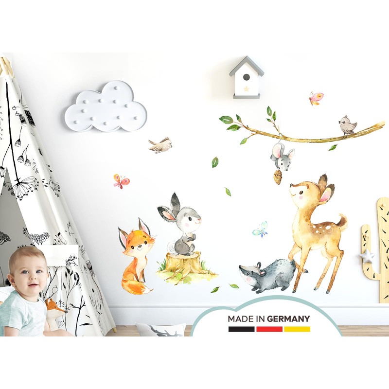 Little Deco DL552-1 Wall Sticker Forest Animals Children's Room Wall