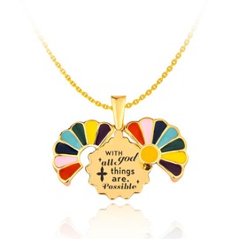 Gold Christian Gifts to Women Daisy Locket Necklace Encouragement Daisy Gift for Family Friends Baptism Gifts for Christian Woman Birthday Faith Gift Ideas Religious Engraved God Necklace