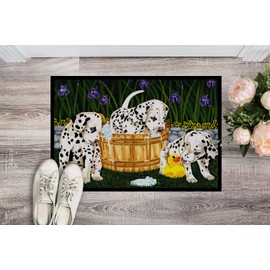 Caroline's Treasures AMB1320JMAT Pass The Soap Dalmatian Doormat 24x36 Front Door Mat Indoor Outdoor Rugs for Entryway, Non Slip Washable Low Pile, 24H X 36W