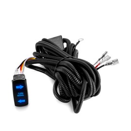 WeiSen UTV Turn Signal Wiring Harness with Rocker Switch Flasher Relay Fuse, 20 AWG 2 Leads 12V/24V Turn Signal Wiring Kit Compatible with Polaris RZR Ranger Maverick X3 Talon Mule