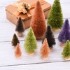 Asodomo 16 Pcs Artificial Sisal Christmas Trees Mini Bottle Brush