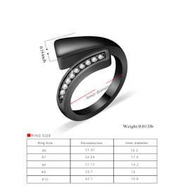 QGJNSGC Urn Ring for Ashes for Women Men Cubic Zirconia Ash Ring Memorial Cremation Jewelry Bereavement Keepsakes Gift for Loss of a Loved One (6#, Black)