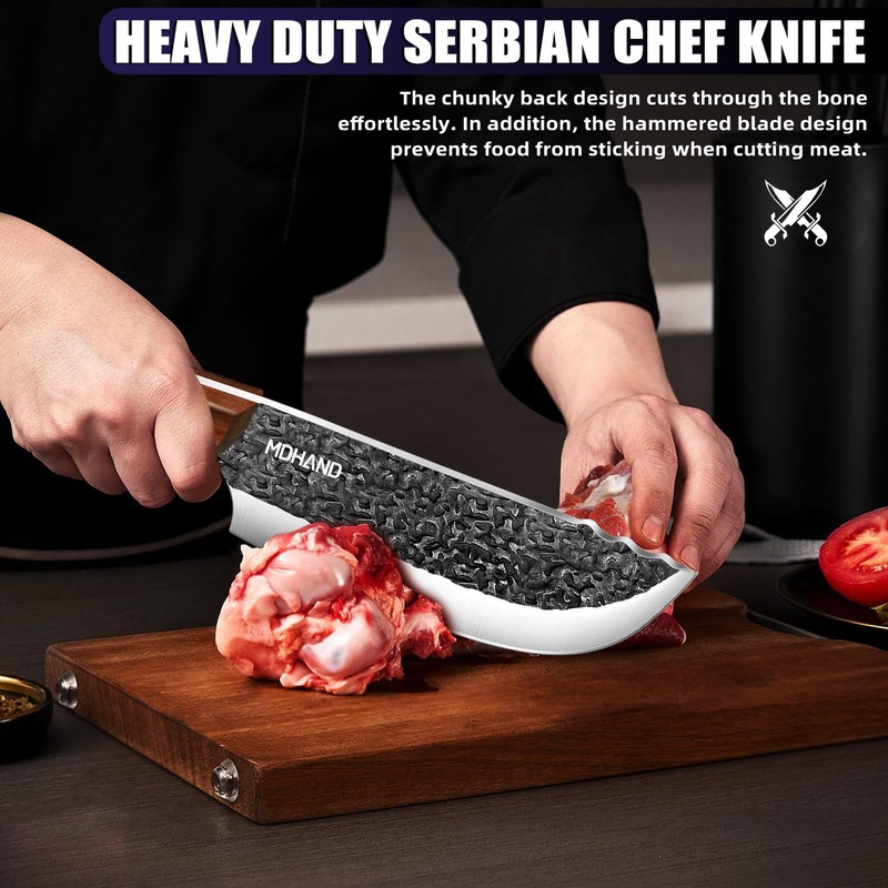 MDHAND Butcher Knife Set, 8PCS Butcher Cleaver Knife Set for