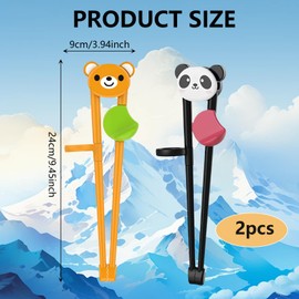 2 Pcs Kids, for Kids, Chopsticks for Beginners, Reusable Chopstick Helper, for Children Toddler Beginners Right Or Left Handed, Snack Chopsticks, Tweezer Tongs Food Clips